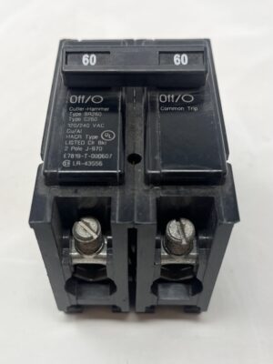 BR260 – EATON PLUG IN CIRCUIT BREAKER 60AMPS 10KAIC 2POLE 120-240VAC ...