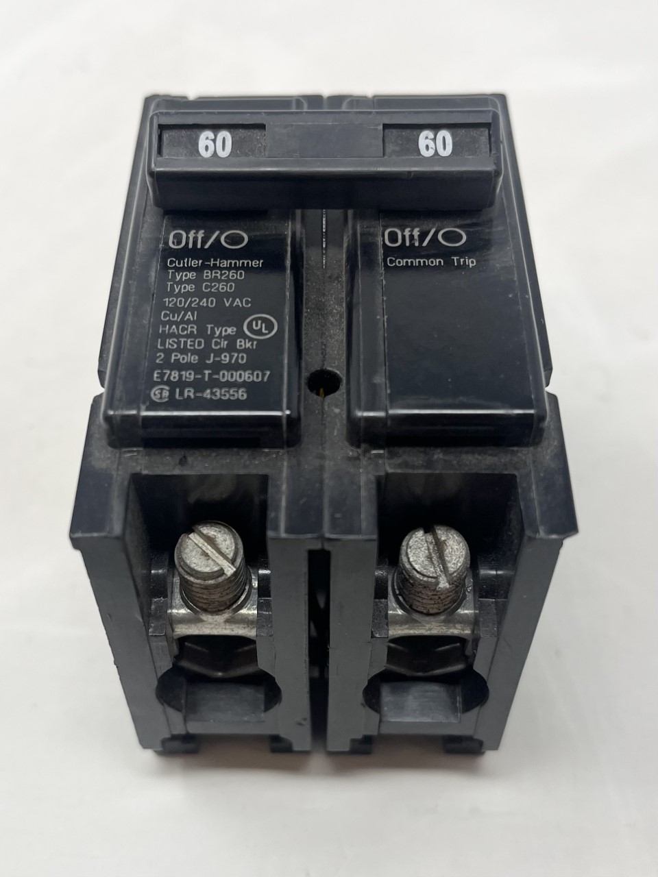 BR260 – EATON PLUG IN CIRCUIT BREAKER 60AMPS 10KAIC 2POLE 120-240VAC ...