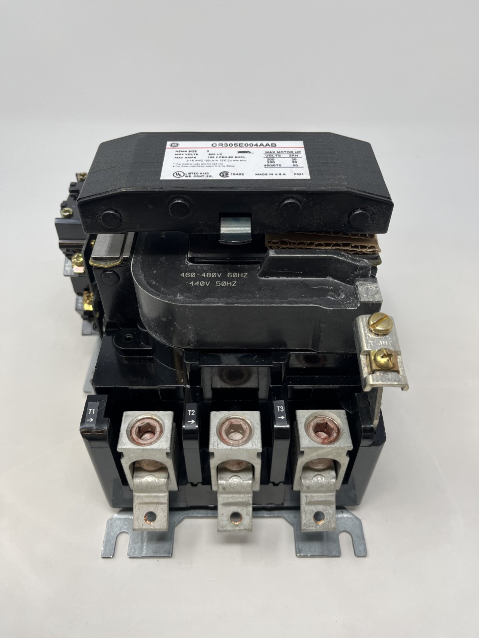 CR305E004AAB – GE/ABB NEMA CONTACTOR SIZE 3 3 POLES OPEN TYPE 460-480 ...
